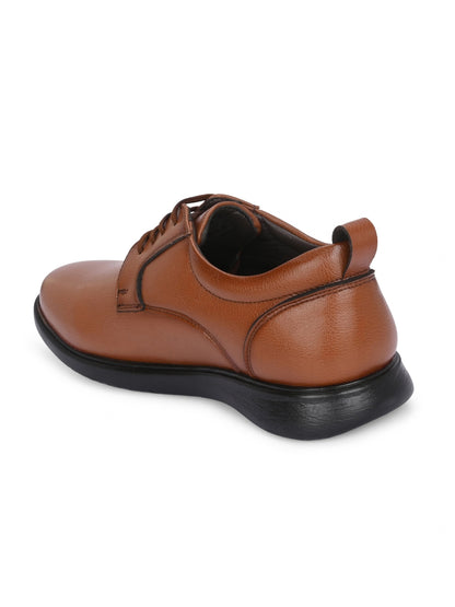 Hirolas Men's FeatherWalk Tan Lace-up Light weight Derby Formal Shoes