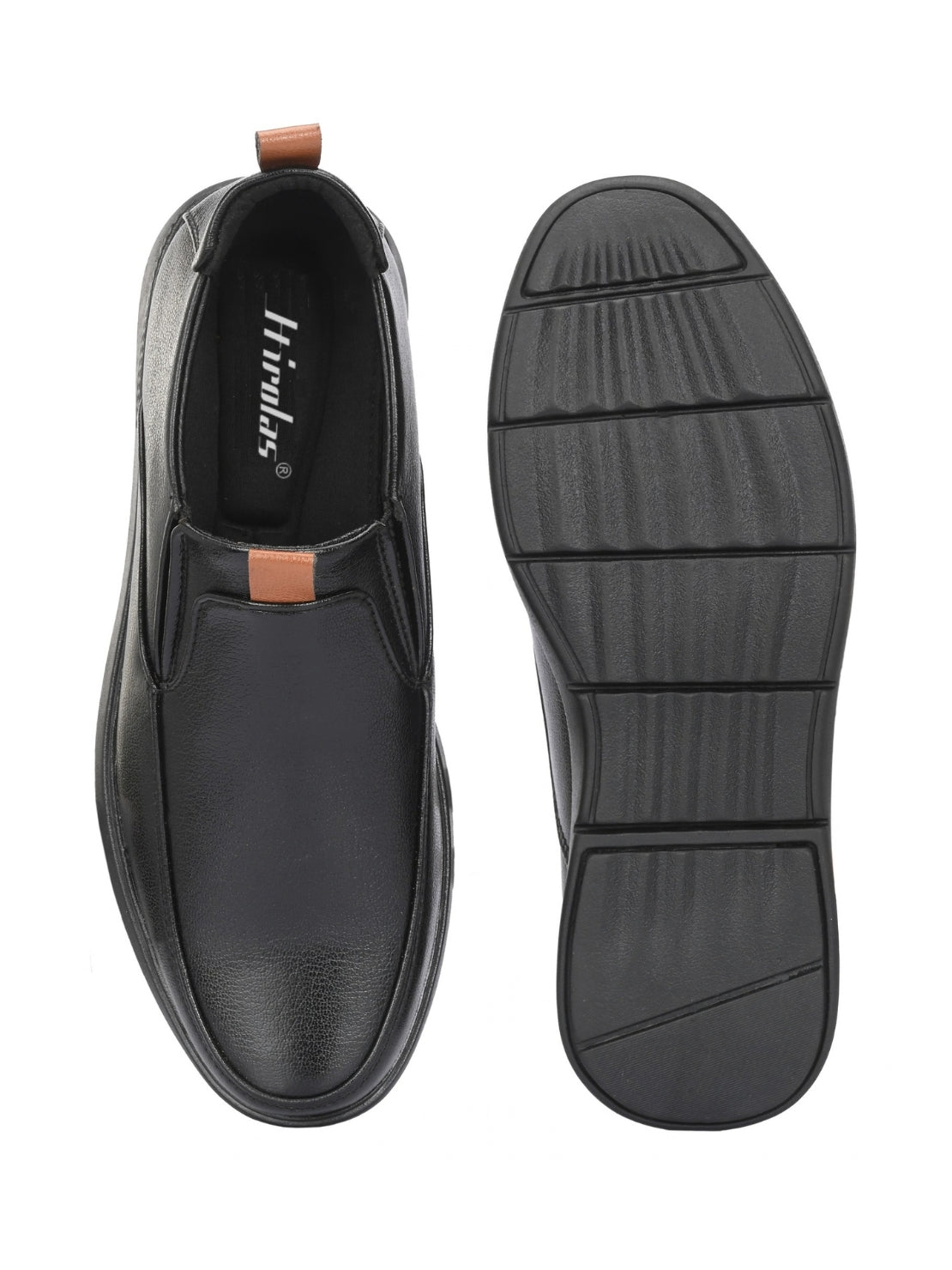 Hirolas Men's FeatherWalk Black Lightweight Semi Formal Shoes Business Casual Wear Slip-on Shoes