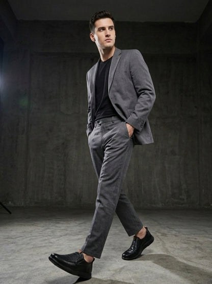 Hirolas Men's FeatherWalk Black Lightweight Semi Formal Shoes Business Casual Wear Slip-on Shoes