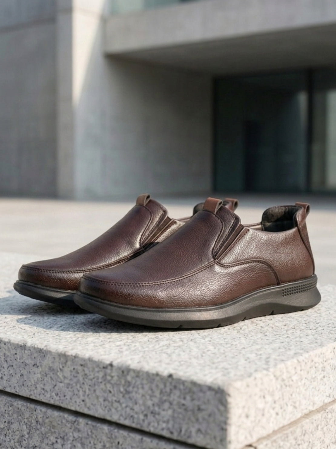 Hirolas Men's FeatherWalk Brown Lightweight Semi Formal Shoes Business Casual Wear Slip-On  Shoes