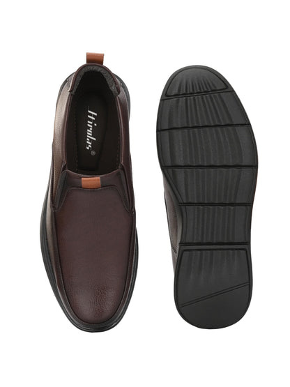 Hirolas Men's FeatherWalk Brown Lightweight Semi Formal Shoes Business Casual Wear Slip-On  Shoes