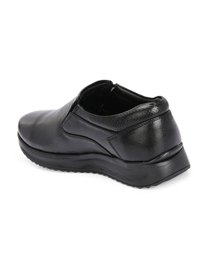 Hirolas Men's FeatherWalk Lightweight Black Semi Formal Shoes Business Casual Wear Slip-On Shoes