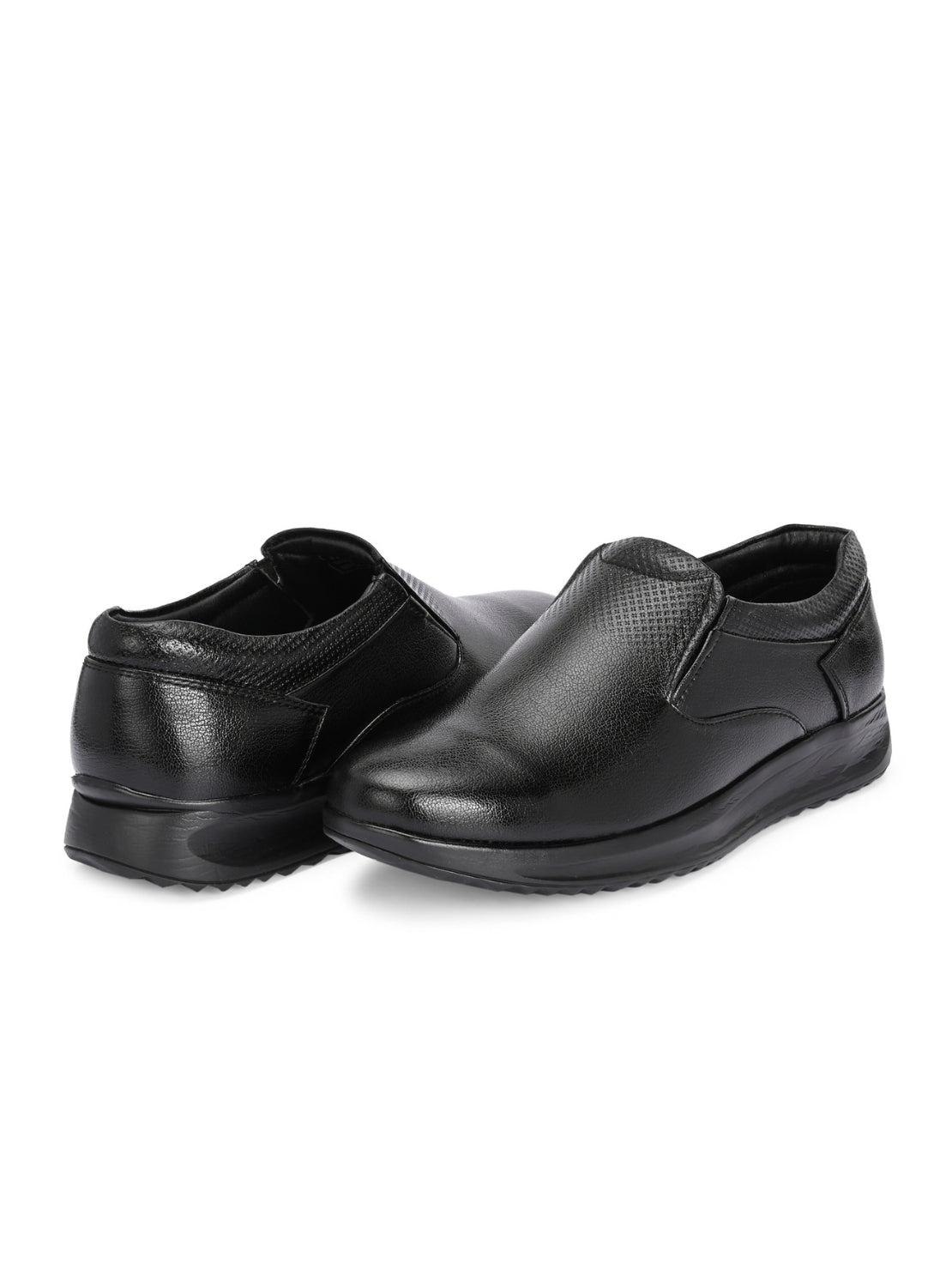 Hirolas Men's FeatherWalk Lightweight Black Semi Formal Shoes Business Casual Wear Slip-On Shoes