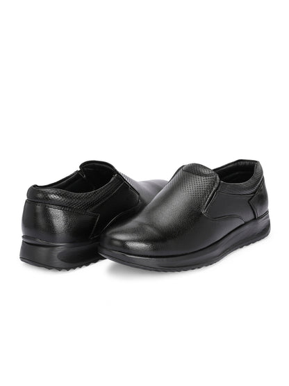 Hirolas Men's FeatherWalk Lightweight Black Semi Formal Shoes Business Casual Wear Slip-On Shoes