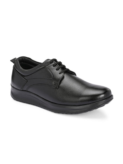 Hirolas Men's FeatherWalk Black Lace-up Light weight Derby Formal Shoes