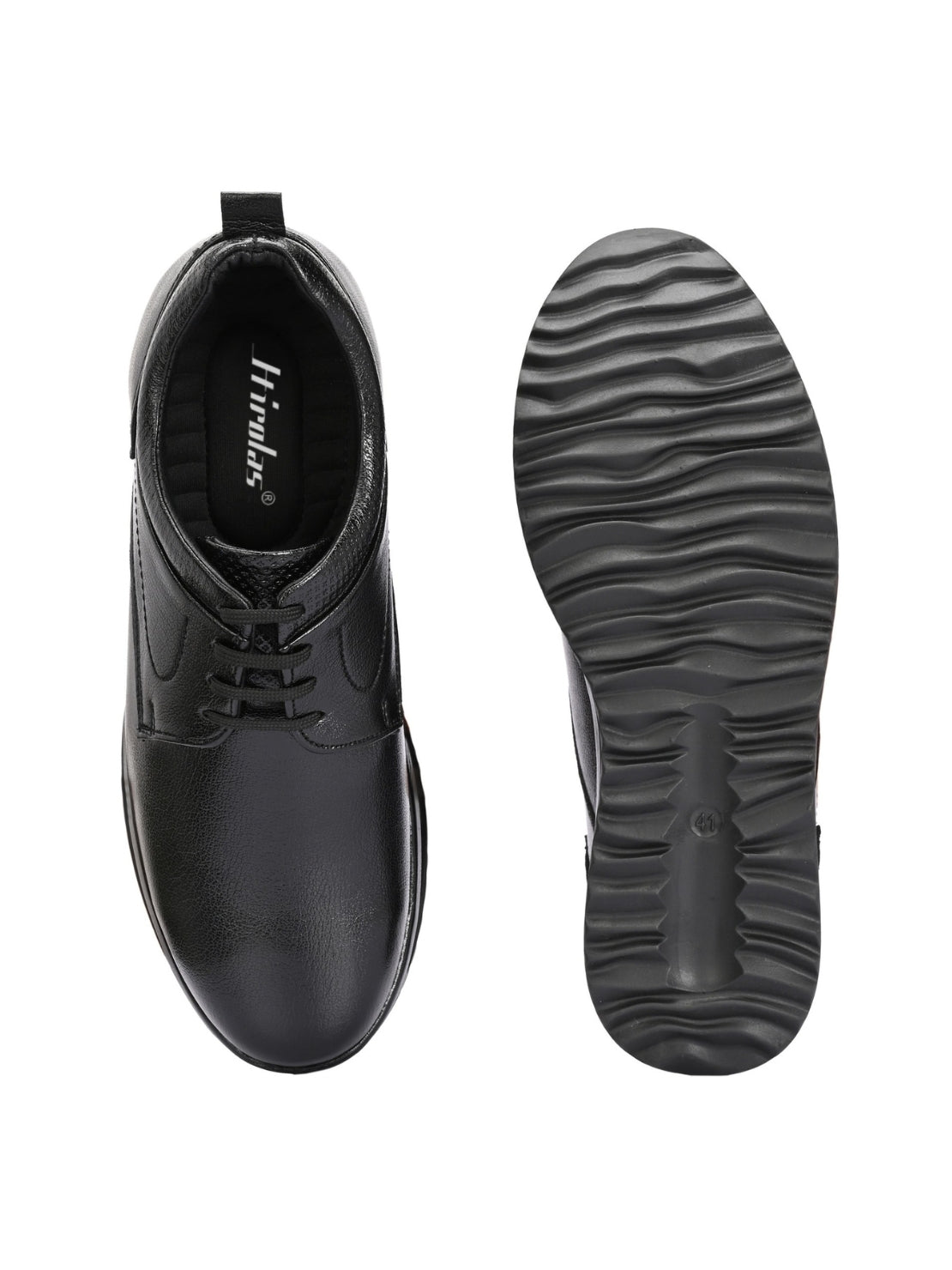 Hirolas Men's FeatherWalk Black Lace-up Light weight Derby Formal Shoes