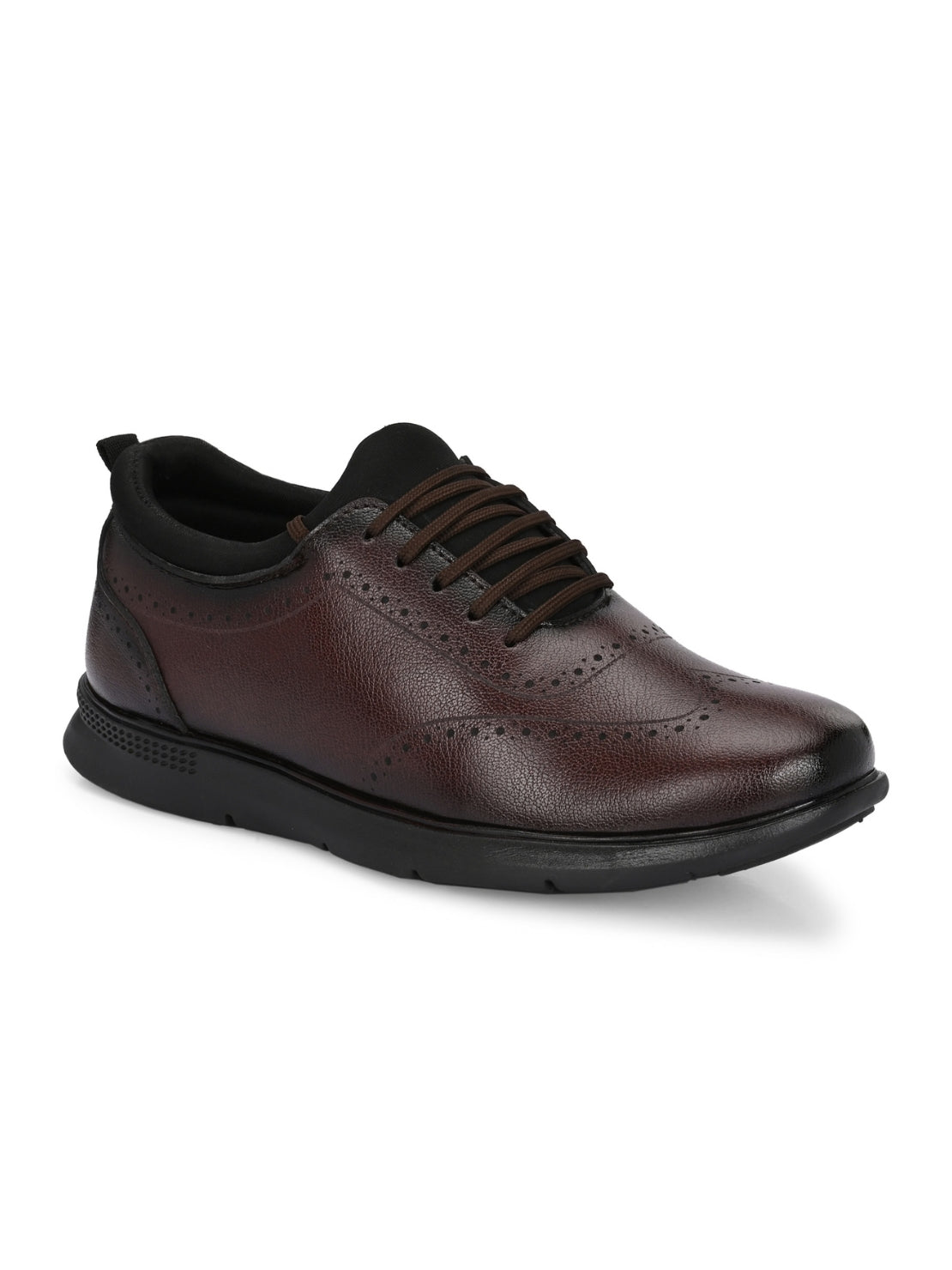 Hirolas Brown FeatherWalk Lightweight Brogue Semi Formal Shoes Lace-Up Business Casual Wear