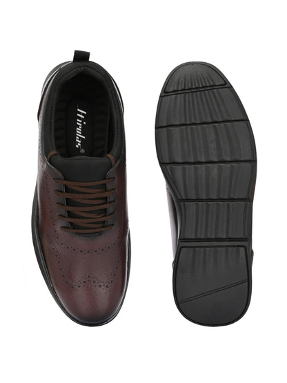 Hirolas Brown FeatherWalk Lightweight Brogue Semi Formal Shoes Lace-Up Business Casual Wear