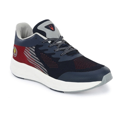 Hirolas Men's Blue/Maroon Elite Shock Absorbing Walking Running Fitness Athletic Training Gym Fashion Sport Shoes (HRLMP01BLU)