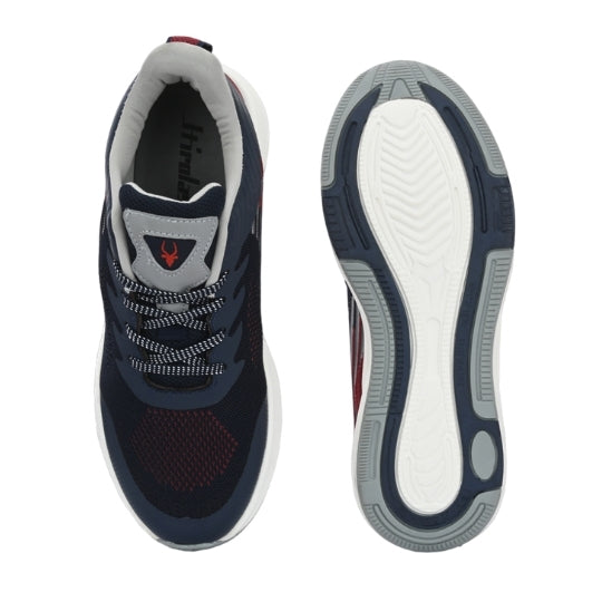 Hirolas Men's Blue/Maroon Elite Shock Absorbing Walking Running Fitness Athletic Training Gym Fashion Sport Shoes (HRLMP01BLU)