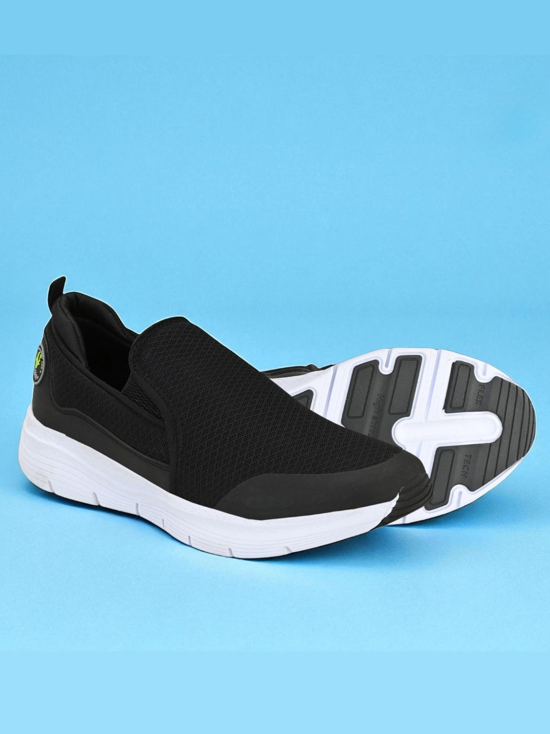 Hirolas Men's Black Elite Shock Absorbing Walking Slip On Sport Shoes  (HRLMP02BLK)