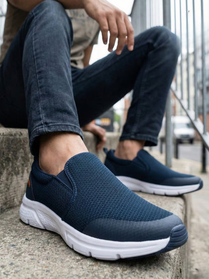 Hirolas Men's Blue Elite Shock Absorbing Walking Slip On Sport Shoes  (HRLMP02BLU)