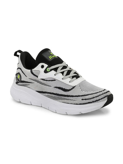 Hirolas® Men's  Cloudwalk Knitted Sports Running Sneakers Shoes. - Light Grey/Black HRLMP04GRB