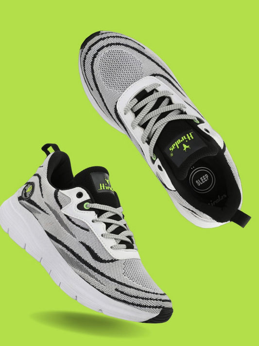 Hirolas® Men's  Cloudwalk Knitted Sports Running Sneakers Shoes. - Light Grey/Black HRLMP04GRB