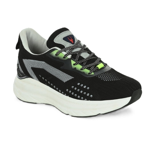 Hirolas Men's Cloudwalk Knitted Running Sport Shoes - Black/Grey HRLMP05BLK
