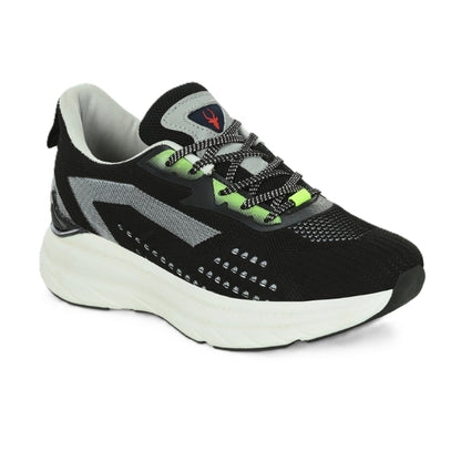 Hirolas Men's Cloudwalk Knitted Running Sport Shoes - Black/Grey HRLMP05BLK