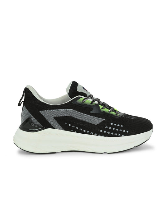 Hirolas Men's  Cloudwalk Knitted Running Sport Shoes. - Black/Grey HRLMP05BLK