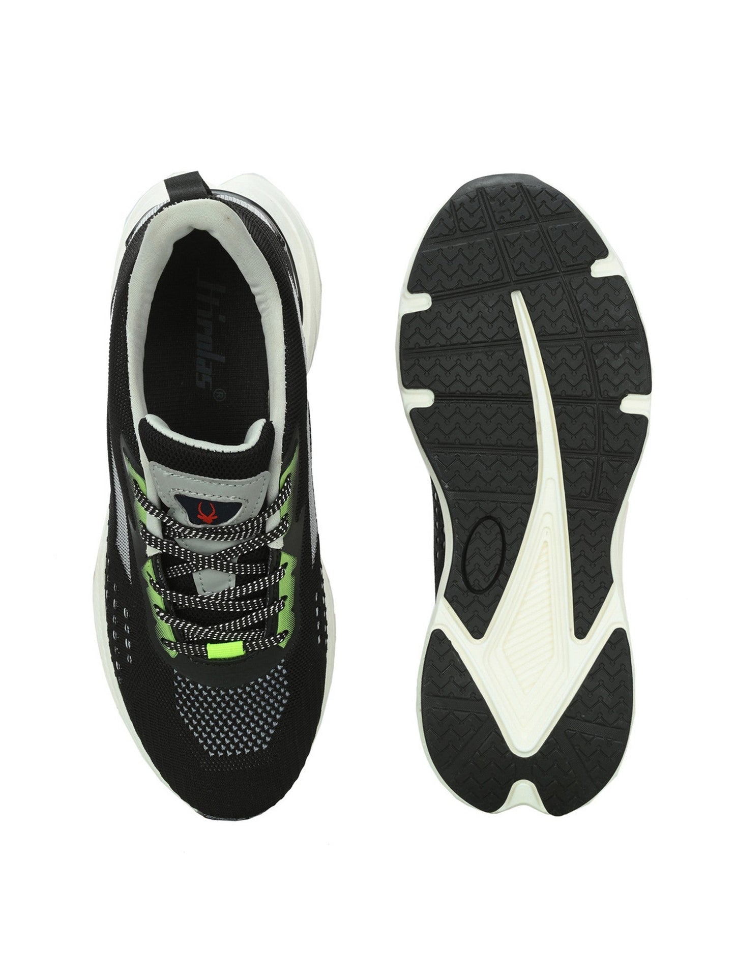 Hirolas® Men's  Cloudwalk Knitted Running Sport Shoes. - Black/Grey HRLMP05BLK