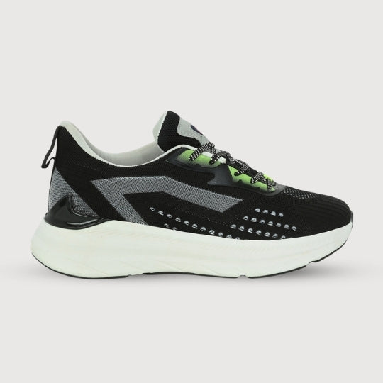 Hirolas Men's Cloudwalk Knitted Running Sport Shoes - Black/Grey HRLMP05BLK