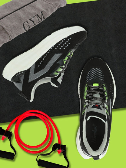 Hirolas® Men's  Cloudwalk Knitted Running Sport Shoes. - Black/Grey HRLMP05BLK