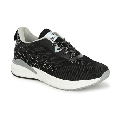 Hirolas Men's FlexKnit Running Sport Shoes - Black HRLMP07BLK