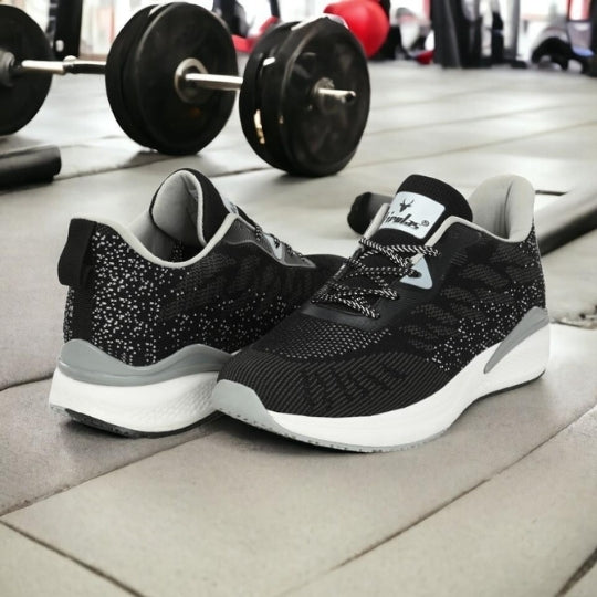 Hirolas Men's FlexKnit Running Sport Shoes - Black HRLMP07BLK