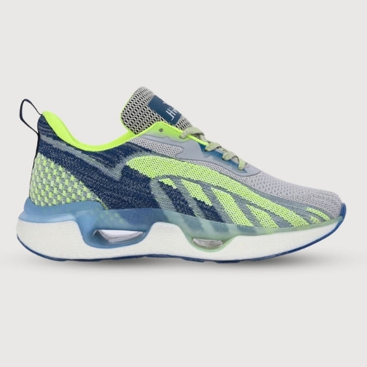 Hirolas Men's Cloudwalk Knitted Running Sneakers Sport Shoes - Grey/P.Green HRLMP10GPN