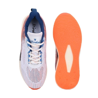 Hirolas Men's Cloudwalk Knitted Sports Running Sport Shoes - White/Orange HRLMP11WOG