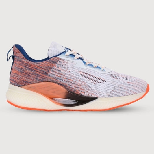 Hirolas Men's Cloudwalk Knitted Sports Running Sport Shoes - White/Orange HRLMP11WOG