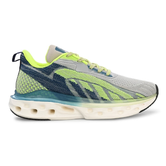 Hirolas Men's Cloudwalk Knitted Running Sneakers Sport Shoes - Grey/P.Green HRLMP16GPN