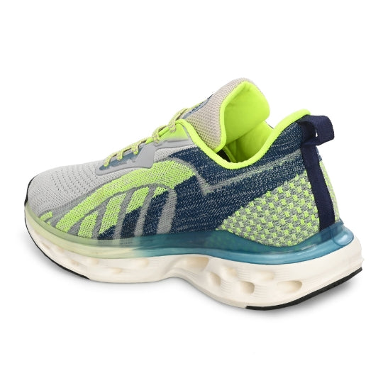 Hirolas Men's Cloudwalk Knitted Running Sneakers Sport Shoes - Grey/P.Green HRLMP16GPN