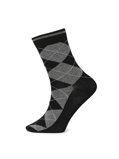 Hirolas Cotton Anti-Odour Breathable Antibacterial business Formal/office wear Crew full length Socks for Men (Free Size) | Made with 100% Combed Cotton and Spandex (Navy/ Black/ Light Grey) - Pack of 3 socks