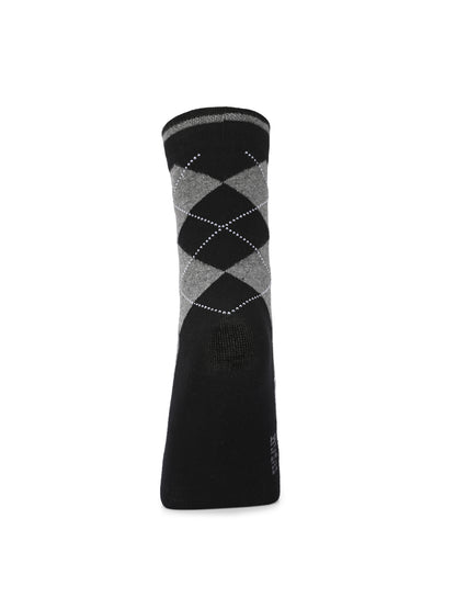 Hirolas Cotton Anti-Odour Breathable Antibacterial business Formal/office wear Crew full length Socks for Men (Free Size) | Made with 100% Combed Cotton and Spandex (Navy/ Black/ Light Grey) - Pack of 3 socks