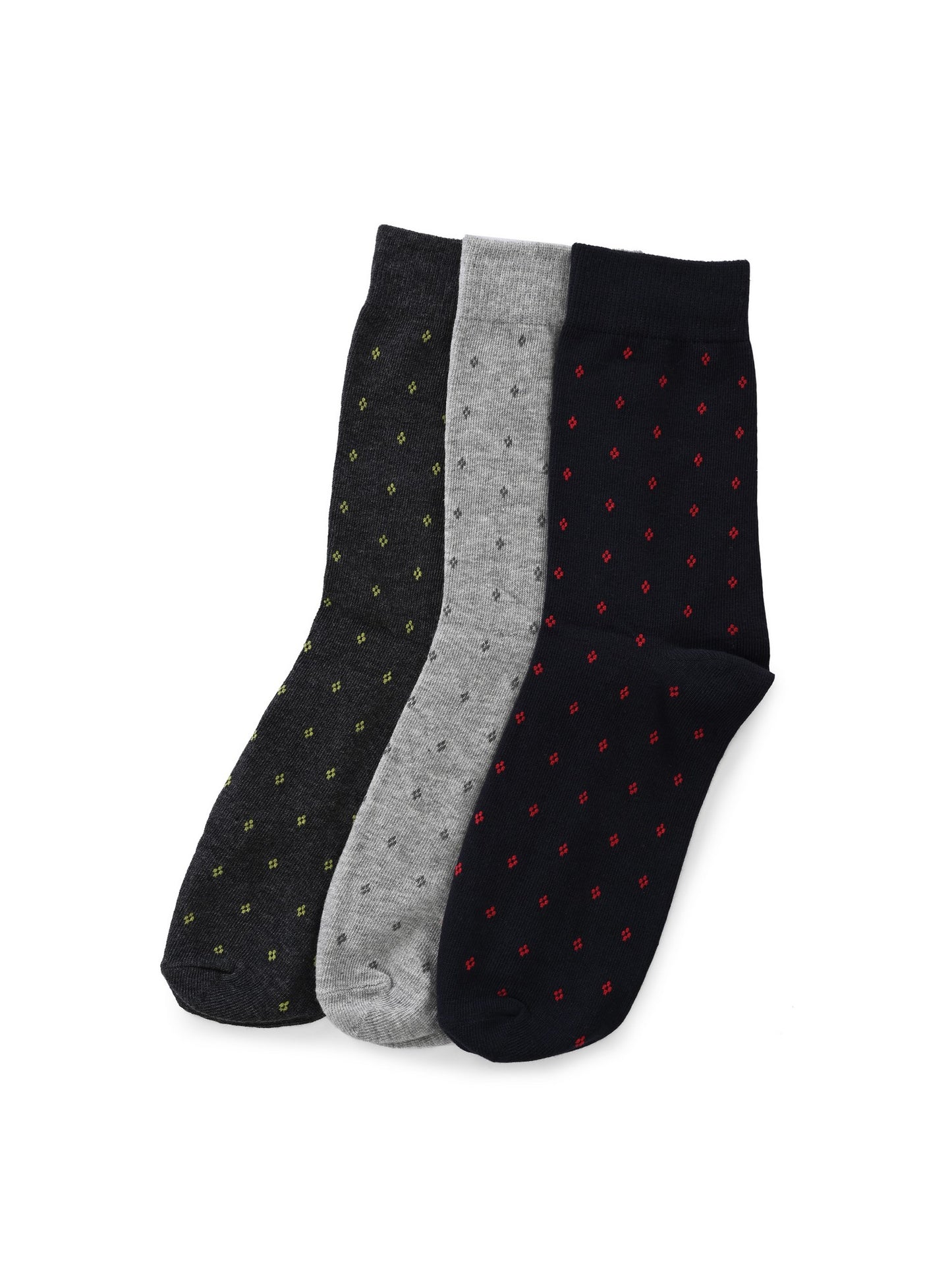 Hirolas Cotton Anti-Odour Breathable Antibacterial business Formal/office wear Crew full length Socks for Men (Free Size) | Made with 100% Combed Cotton and Spandex (Navy, Dark Grey, Light Grey) - Pack of 3 socks