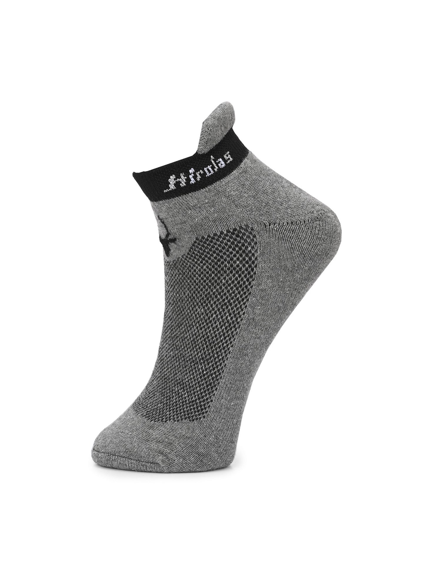 Hirolas thick cotton Half Terry cushioned Anti-Odour Breathable Antibacterial Gym, Running, Performance Athletic Running Ankle length Sports Socks for Men (Free Size) | Made with 100% Combed Cotton and Spandex (Black, Light Grey, White) - Pack of 3 socks