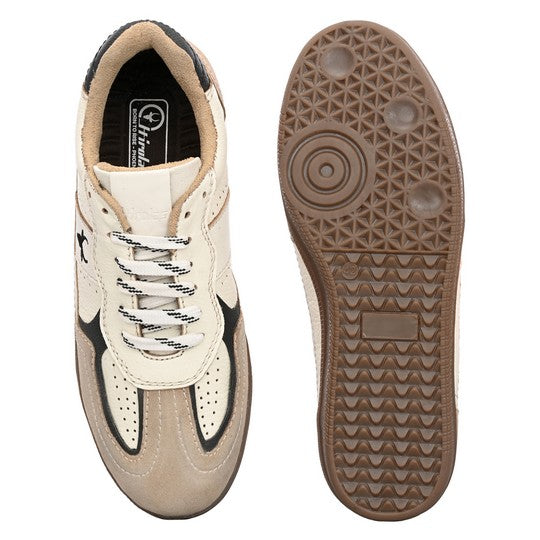 Hirolas Unisex PhoeniXX v1.0 Handmade Leather Sneaker Shoes for Men's & women | Retro Court Sneaker | Lifestyle Casual comfort Shoes | Cream Beige