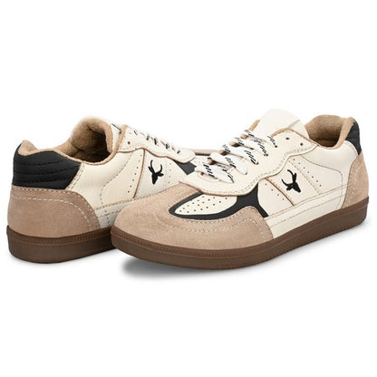 Hirolas Unisex PhoeniXX v1.0 Handmade Leather Sneaker Shoes for Men's & women | Retro Court Sneaker | Lifestyle Casual comfort Shoes | Cream Beige