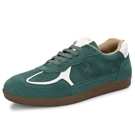 Hirolas Unisex PhoeniXX v1.0 Handmade Suede Leather Sneaker Shoes for Men's & women | Retro Court Sneaker | Lifestyle Casual Comfort Shoes | Forest Green