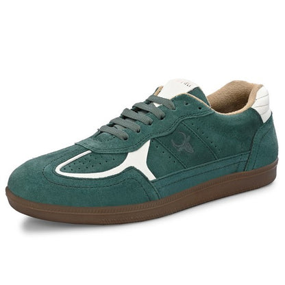 Hirolas Unisex PhoeniXX v1.0 Handmade Suede Leather Sneaker Shoes for Men's & women | Retro Court Sneaker | Lifestyle Casual Comfort Shoes | Forest Green