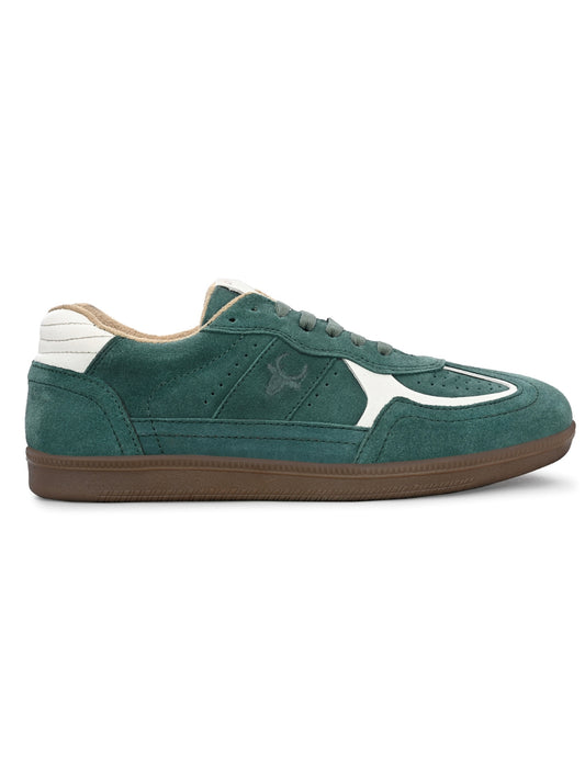 Hirolas Unisex PhoeniXX v1.0 Handmade Suede Leather Sneaker Shoes for Men's & women | Retro Court Sneaker | Lifestyle Casual Comfort Shoes | Forest Green