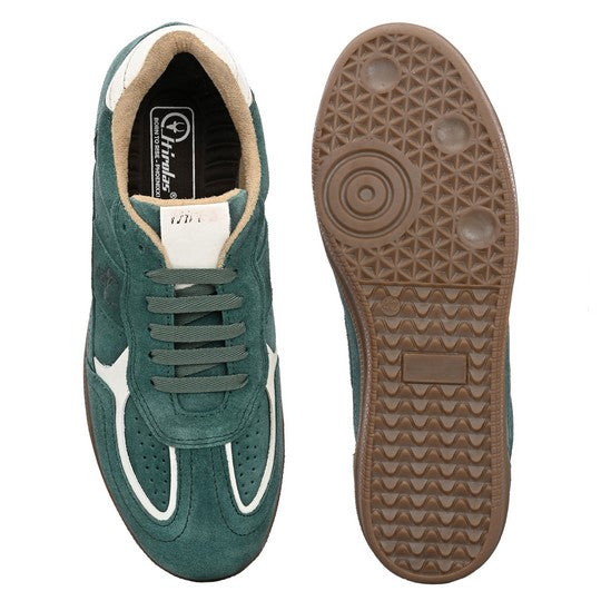Hirolas Unisex PhoeniXX v1.0 Handmade Suede Leather Sneaker Shoes for Men's & women | Retro Court Sneaker | Lifestyle Casual Comfort Shoes | Forest Green
