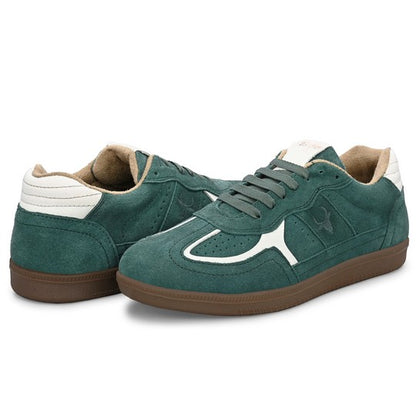 Hirolas Unisex PhoeniXX v1.0 Handmade Suede Leather Sneaker Shoes for Men's & women | Retro Court Sneaker | Lifestyle Casual Comfort Shoes | Forest Green