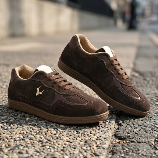 Hirolas Unisex PhoeniXX v1.0 Handmade Suede Leather Sneaker shoes for Men's & women | Retro Court Sneaker | Lifestyle Casual Comfort Shoes | Cocoa Brown |