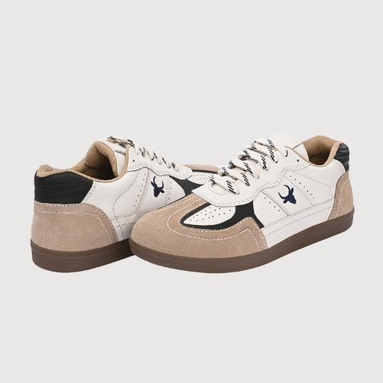 Hirolas PhoeniXX v1.0 Handmade Leather Sneaker for Men & Women's Sneaker Shoes| Retro Court Sneaker | Lifestyle Casual comfort Shoes | Beige Cream | Unisex
