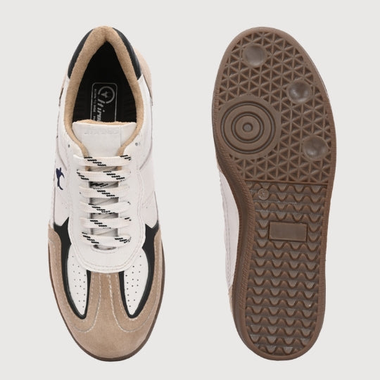Hirolas PhoeniXX v1.0 Handmade Leather Sneaker for Men & Women's Sneaker Shoes| Retro Court Sneaker | Lifestyle Casual comfort Shoes | Beige Cream | Unisex