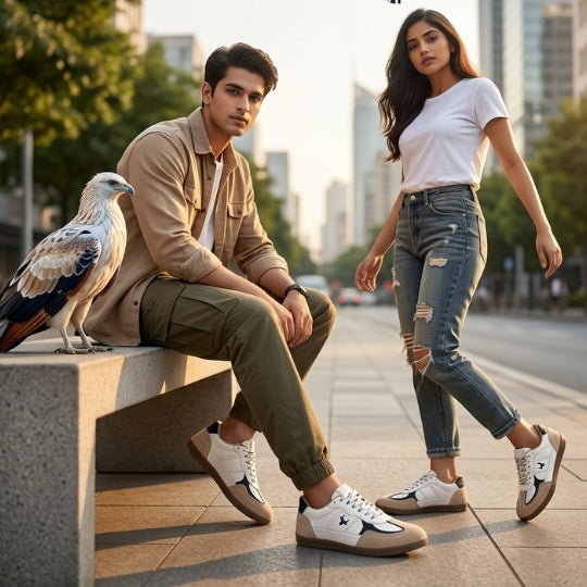 Hirolas PhoeniXX v1.0 Handmade Leather Sneaker for Men & Women's Sneaker Shoes| Retro Court Sneaker | Lifestyle Casual comfort Shoes | Beige Cream | Unisex