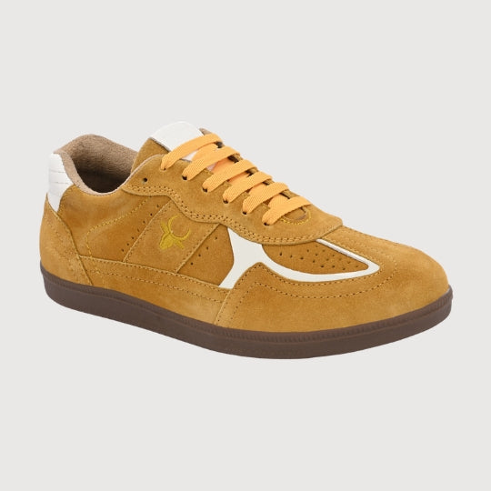 Hirolas PhoeniXX v1.0 Handmade Suede Leather Sneaker for Men & Women's Sneaker Shoes | Retro Court Sneaker | Lifestyle Casual Comfort Shoes | Yellow | Unisex