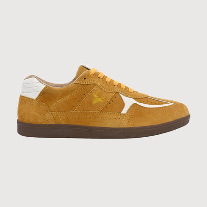 Hirolas PhoeniXX v1.0 Handmade Suede Leather Sneaker for Men & Women's Sneaker Shoes | Retro Court Sneaker | Lifestyle Casual Comfort Shoes | Yellow | Unisex