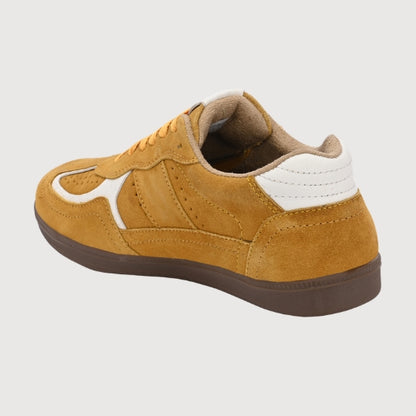 Hirolas PhoeniXX v1.0 Handmade Suede Leather Sneaker for Men & Women's Sneaker Shoes | Retro Court Sneaker | Lifestyle Casual Comfort Shoes | Yellow | Unisex