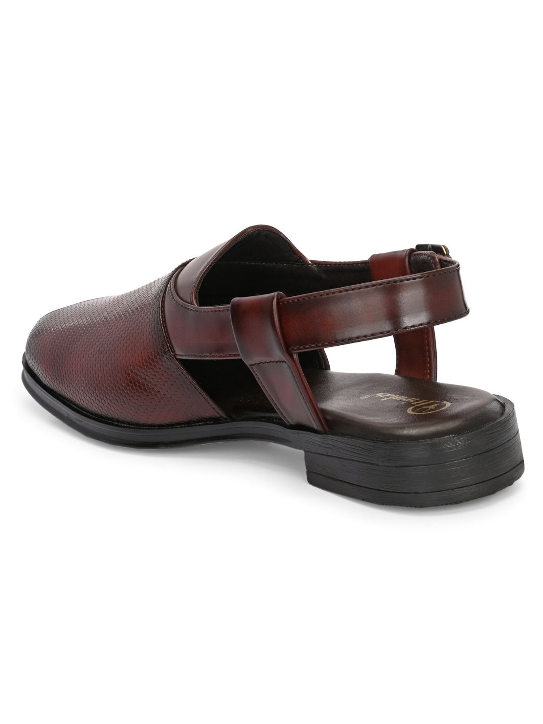 Hirolas Men's Peshawari Shoe Style Vegan Leather Roman Ethnic Sandal | Premium Party Wear - Brown